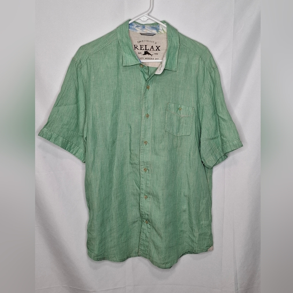 Tommy Bahama Relax 100% Linen Short Sleeve Mens  Shirt XL